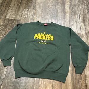 Vintage Green Bay Packers Sweater Mens Medium Green NFL Football Spellout